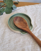 Green Ceramic Handmade Spoon Rest