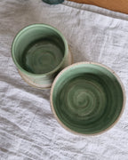 Ceramic French Butter Dish in Pastel Green Speckle