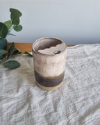 Pink and Brown Speckled Ceramic Travel To-Go Mug