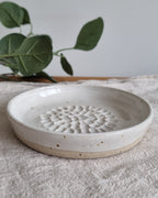 White Speckled Handmade Ceramic Garlic Grater