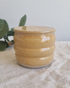 Ceramic French Butter Dish in Golden Yellow Speckle