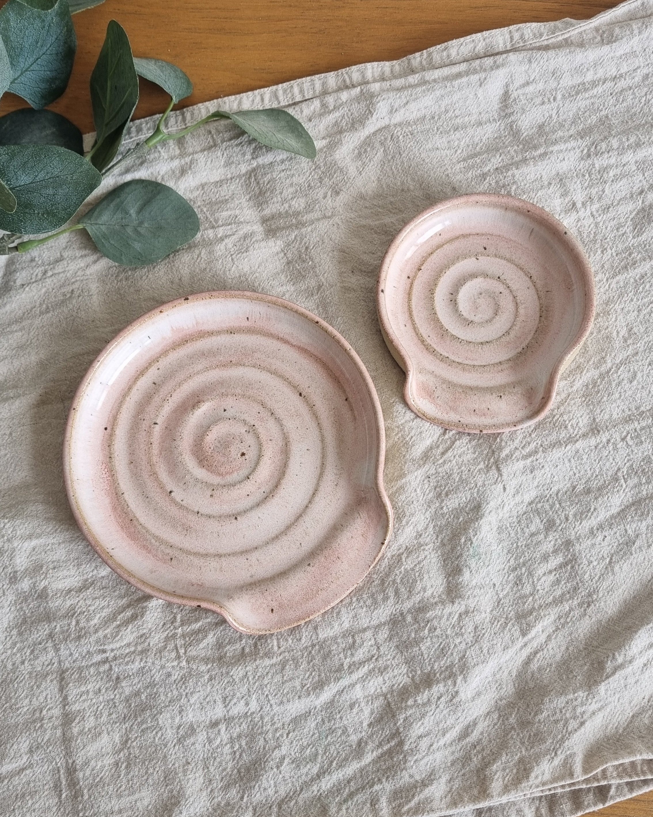Pastel Pink Handmade Ceramic Spoon Rest