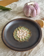 Pink and Brown Ceramic Garlic Grater