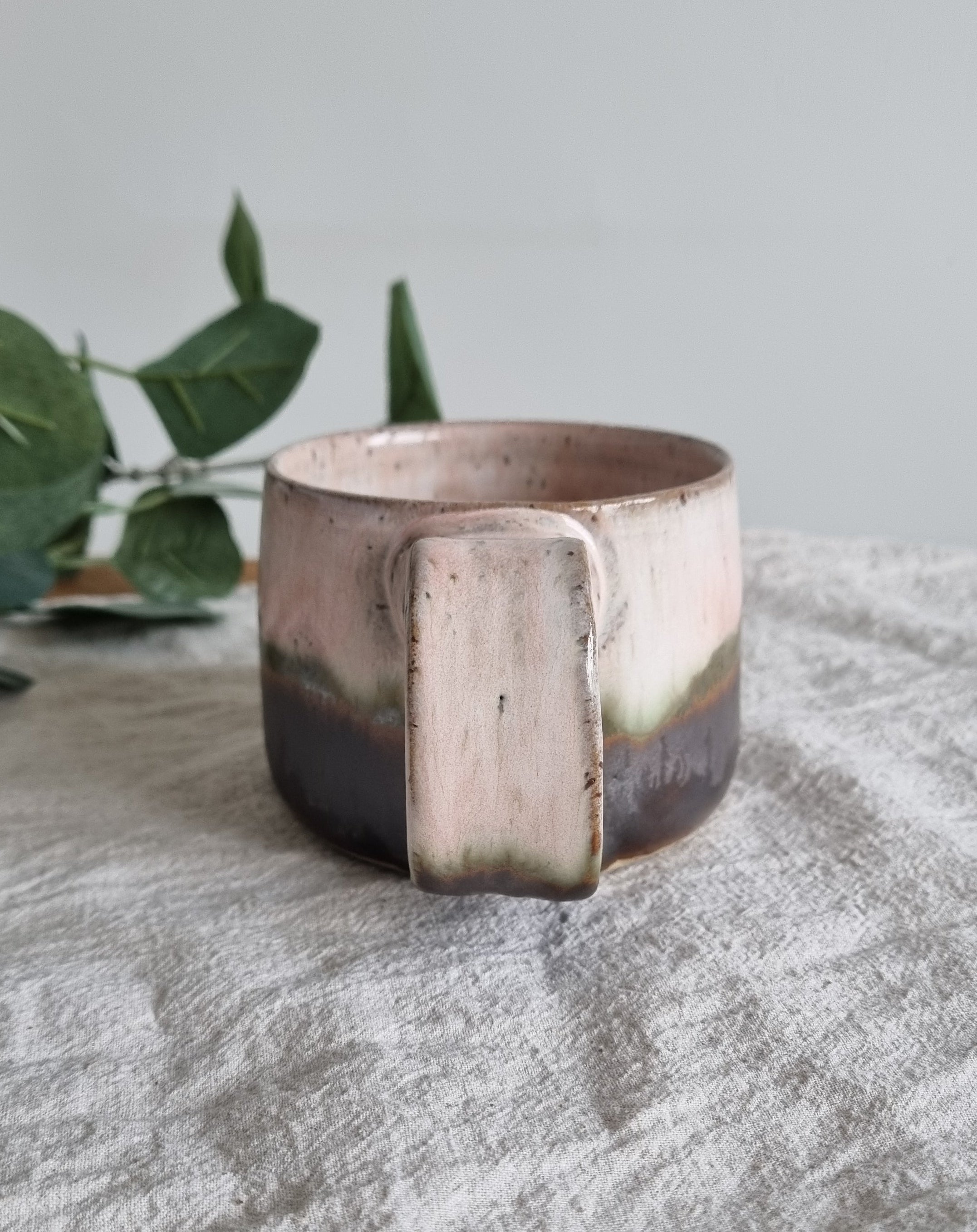 Pink and Brown Speckled Handmade Mug