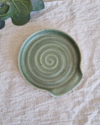 Green Ceramic Handmade Spoon Rest
