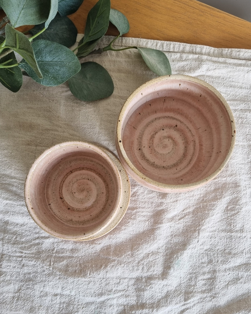 Ceramic French Butter Dish in Pastel Pink Speckle