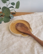 Golden Yellow Speckled Handmade Ceramic Spoon Rest