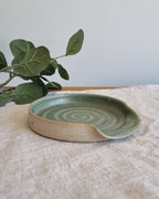 Green Ceramic Handmade Spoon Rest