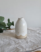 Scalloped White Posy Vase