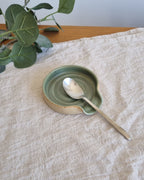 Green Ceramic Handmade Spoon Rest