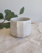 White Scalloped Speckled Handmade Mug
